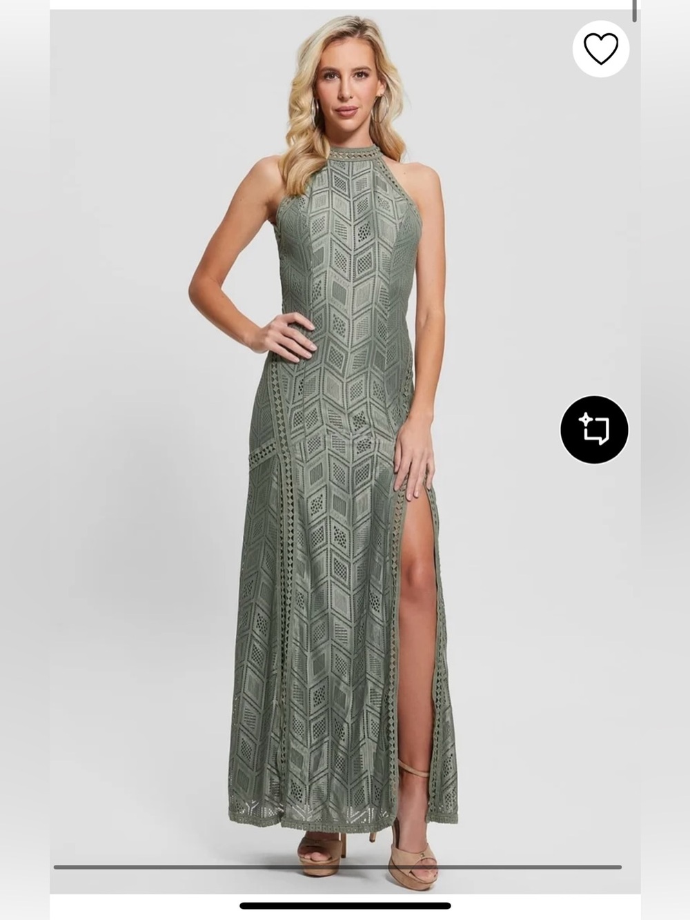 Guess slim fit maxi dress in mint